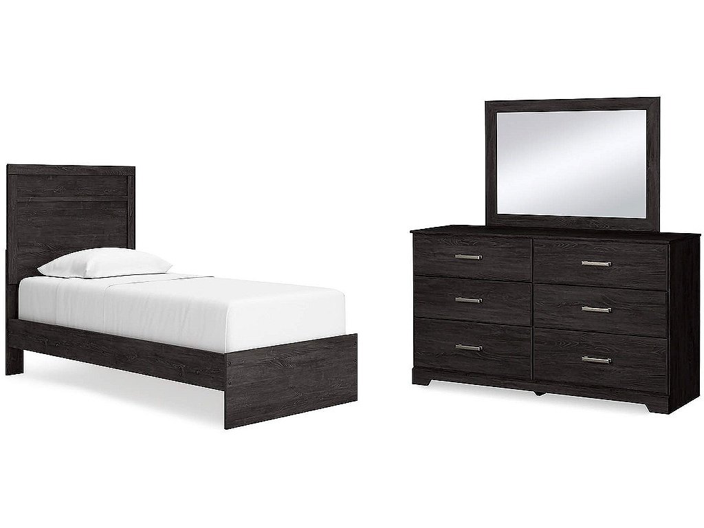 Belachime Twin Panel Bed, Dresser and Mirror