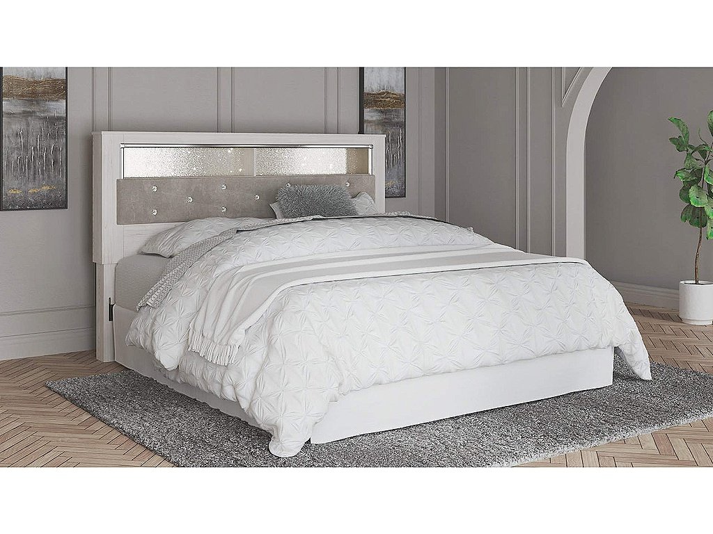 Altyra King Upholstered Panel Bookcase Headboard