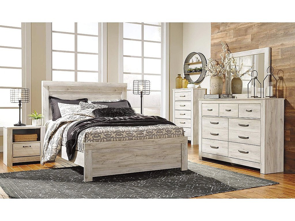 Bellaby Queen Panel Bed, Dresser, Mirror, Chest and 2 Nightstands