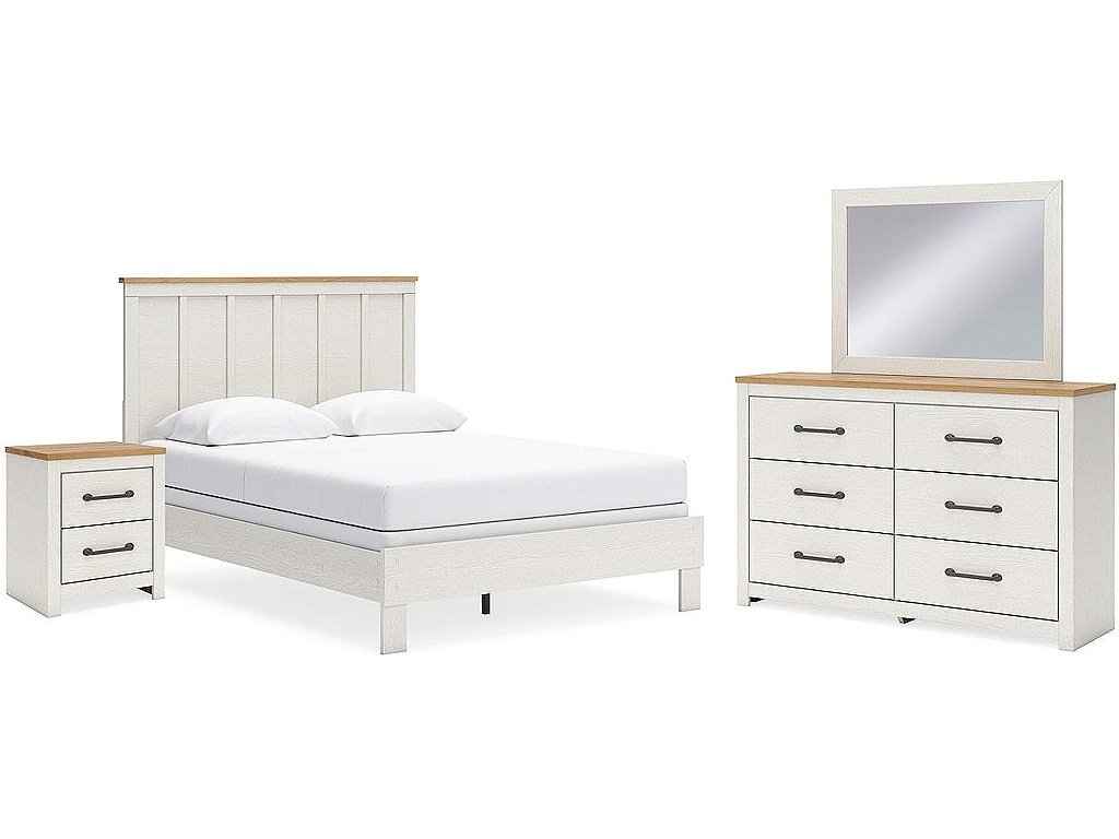 Linnocreek Queen Panel Bed, Dresser, Mirror and Nightstand