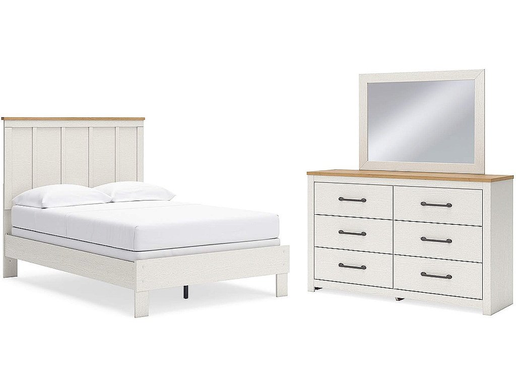 Linnocreek Full Panel Bed, Dresser and Mirror