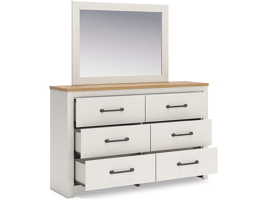 Linnocreek Twin Panel Bed, Dresser and Mirror