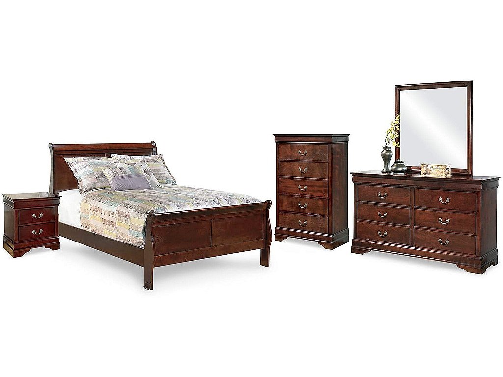 Alisdair Full Sleigh Bed, Dresser, Mirror, Chest and Nightstand