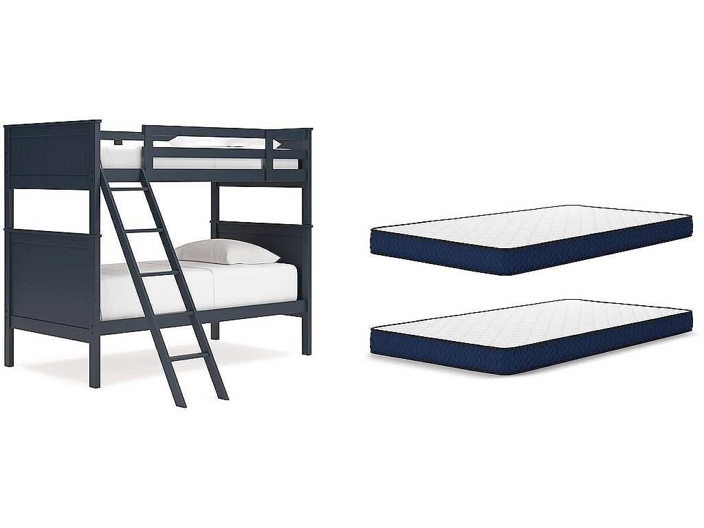 Nextonfort Twin over Twin Bunk Bed with Mattresses