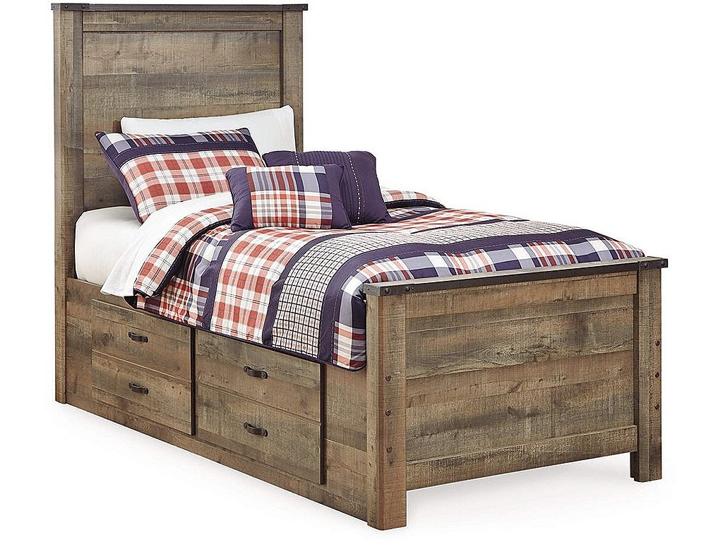 Trinell Twin Panel Bed with 2 Storage Drawers