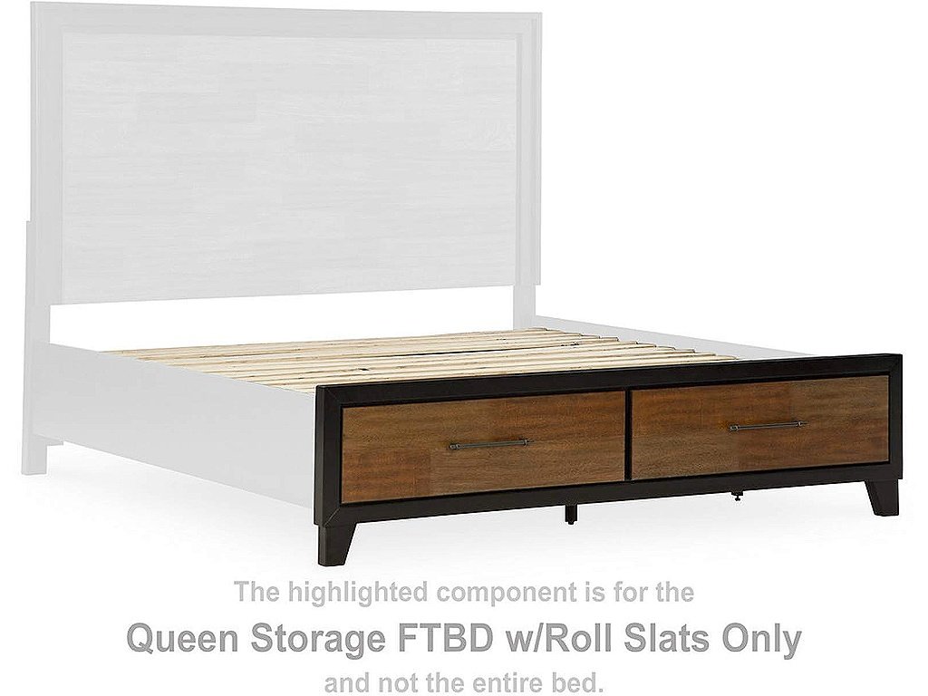 Kraeburn Queen Storage Footboard with Roll Slats