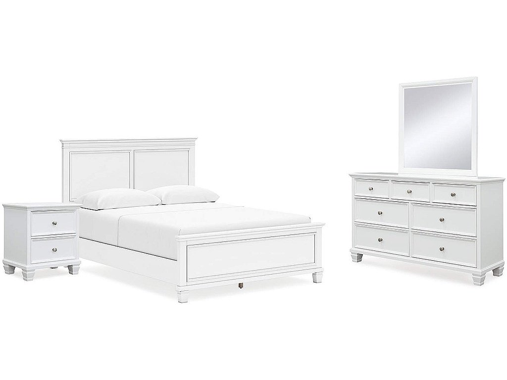 Fortman Queen Panel Bed, Dresser, Mirror and Nightstand