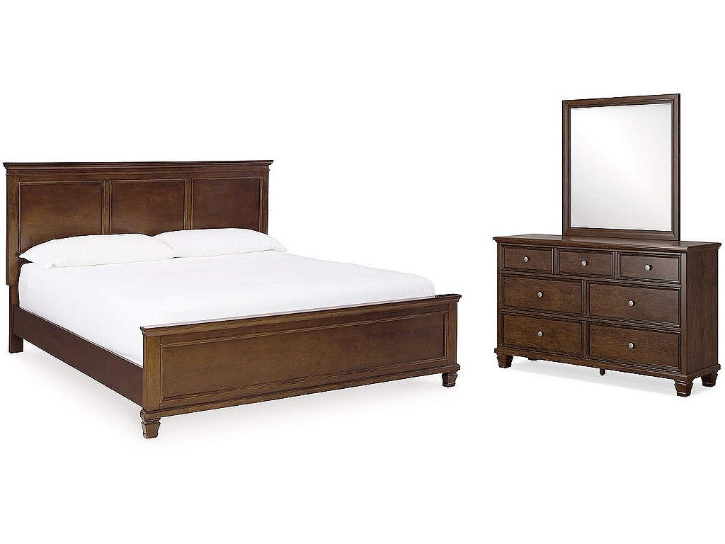 Danabrin King Panel Bed, Dresser and Mirror