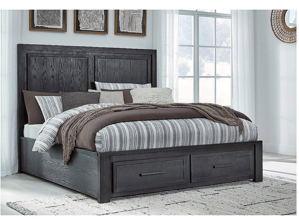 Foyland King Panel Storage Bed