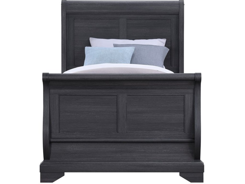 Complete Twin Sleigh Bed - Charcoal