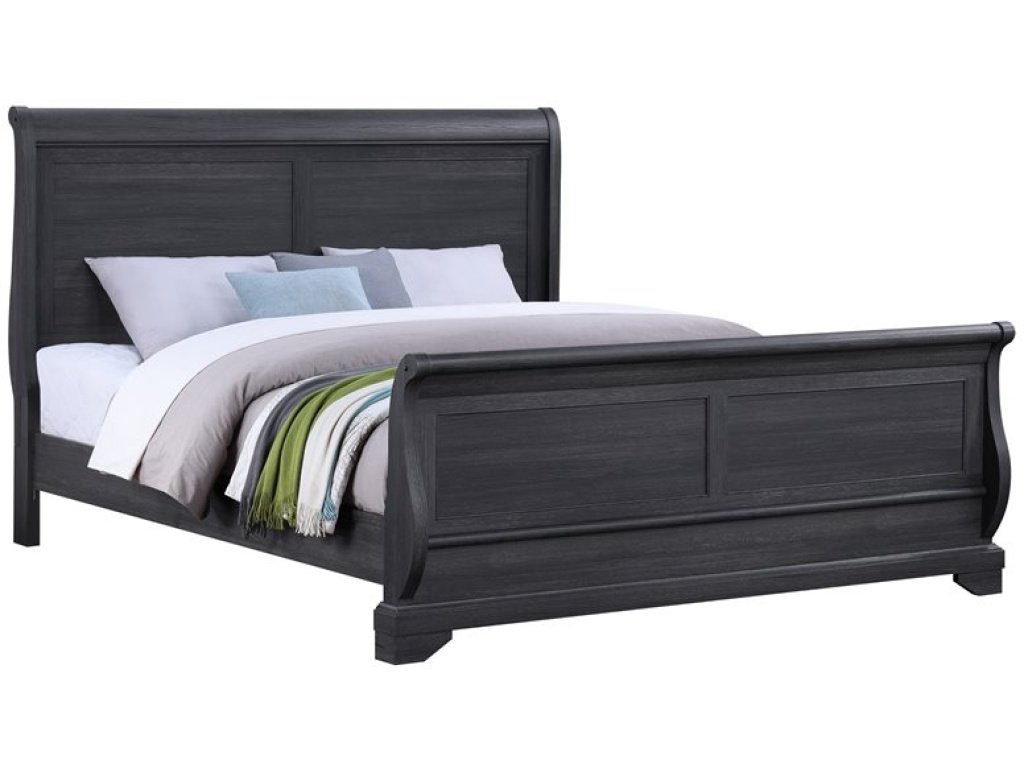 Complete King Sleigh Bed - Charcoal