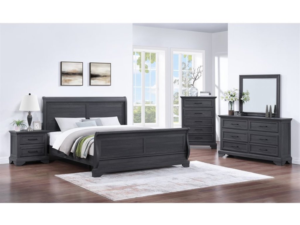 King Sleigh Headboard - Charcoal