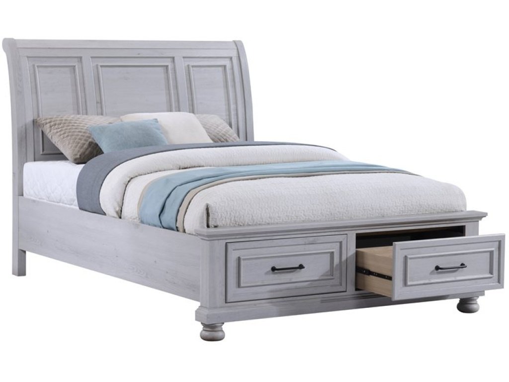 Complete Queen Storage Bed - Gray