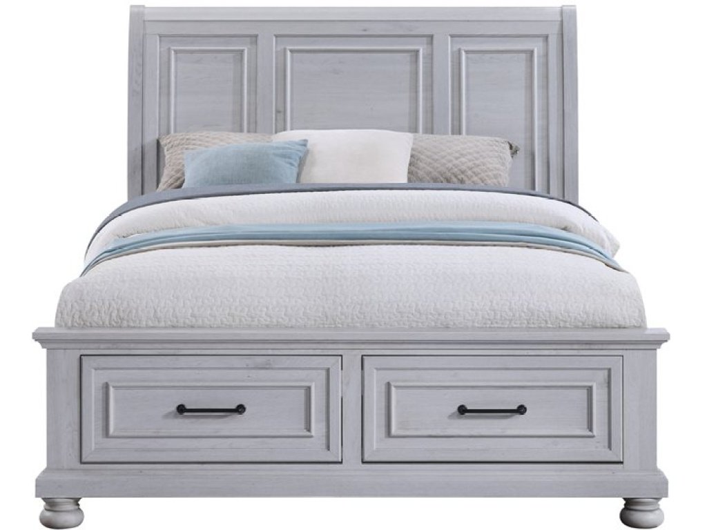 Complete Queen Storage Bed - Gray