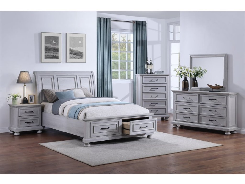 Queen Sleigh Headboard - Gray