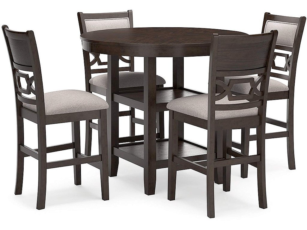 Langwest Counter Height Dining Table and 4 Barstools (Set of 5)