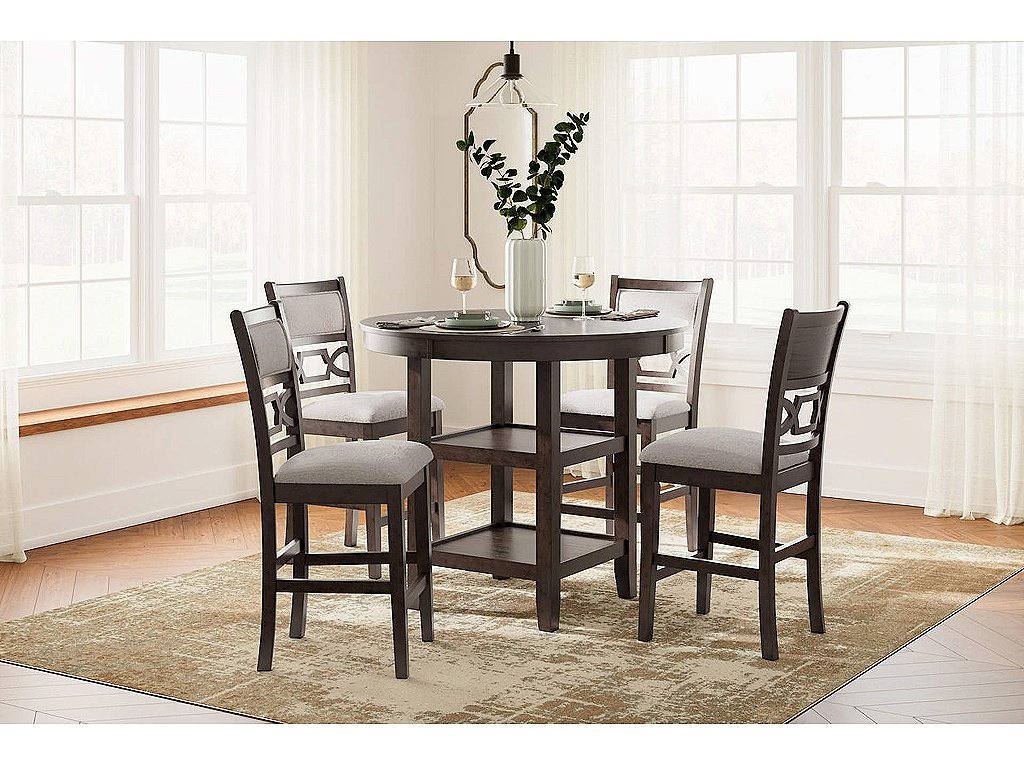 Langwest Counter Height Dining Table and 4 Barstools (Set of 5)