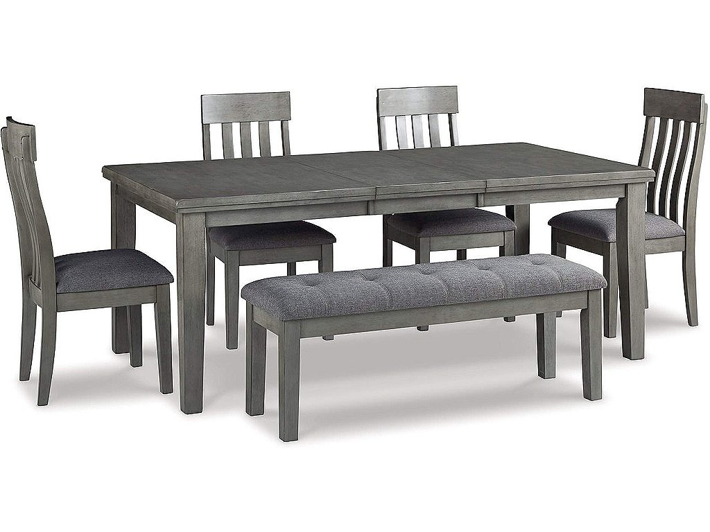 Hallanden Dining Table, 4 Chairs, and Bench