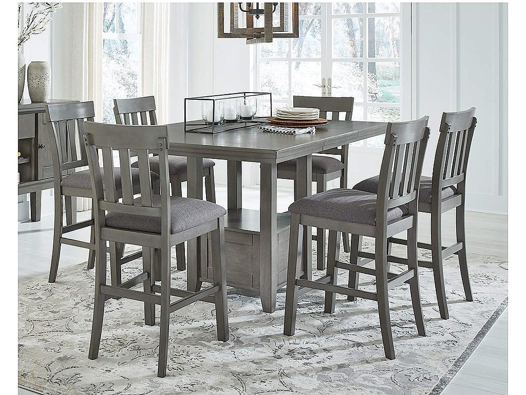 Hallanden Counter Height Dining Table and 6 Barstools