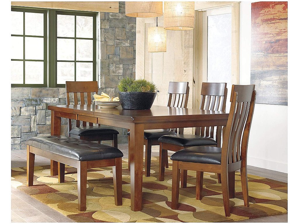 Ralene Dining Table and 4 Chairs and Bench