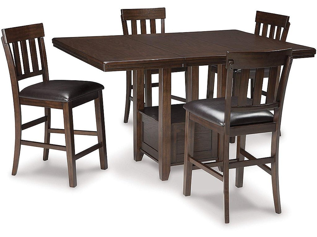 Haddigan Counter Height Dining Table with 4 Barstools