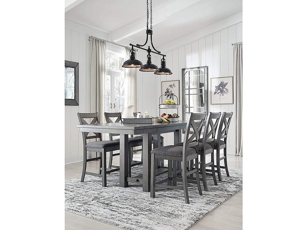 Myshanna Counter Height Dining Table and 6 Barstools