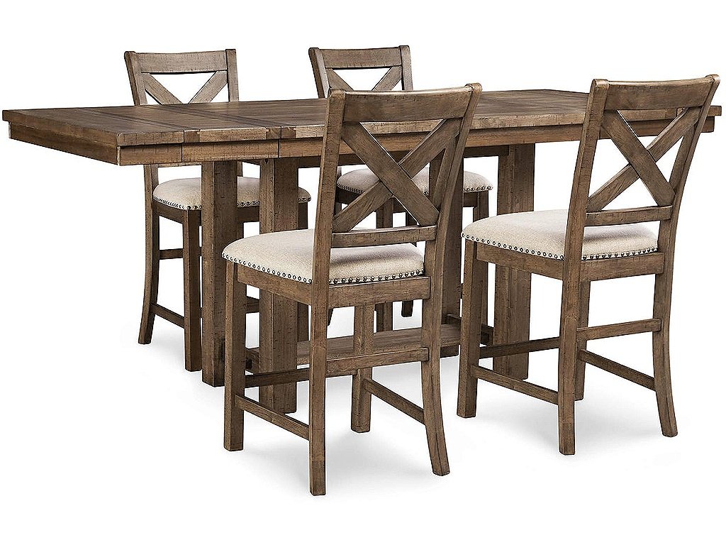 Moriville Counter Height Dining Table and 4 Barstools