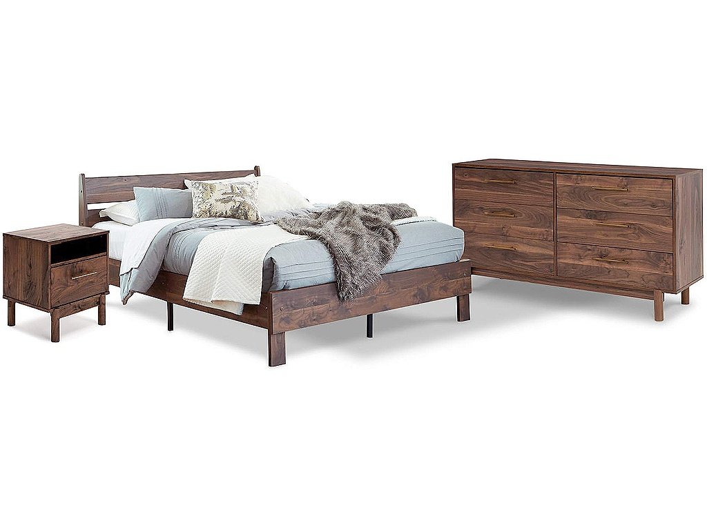 Calverson Queen Panel Platform Bed with Dresser and Nightstand