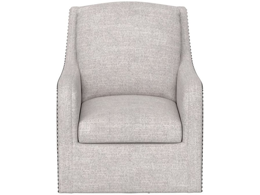 Swivel Chair W /  Nailheads - Cream