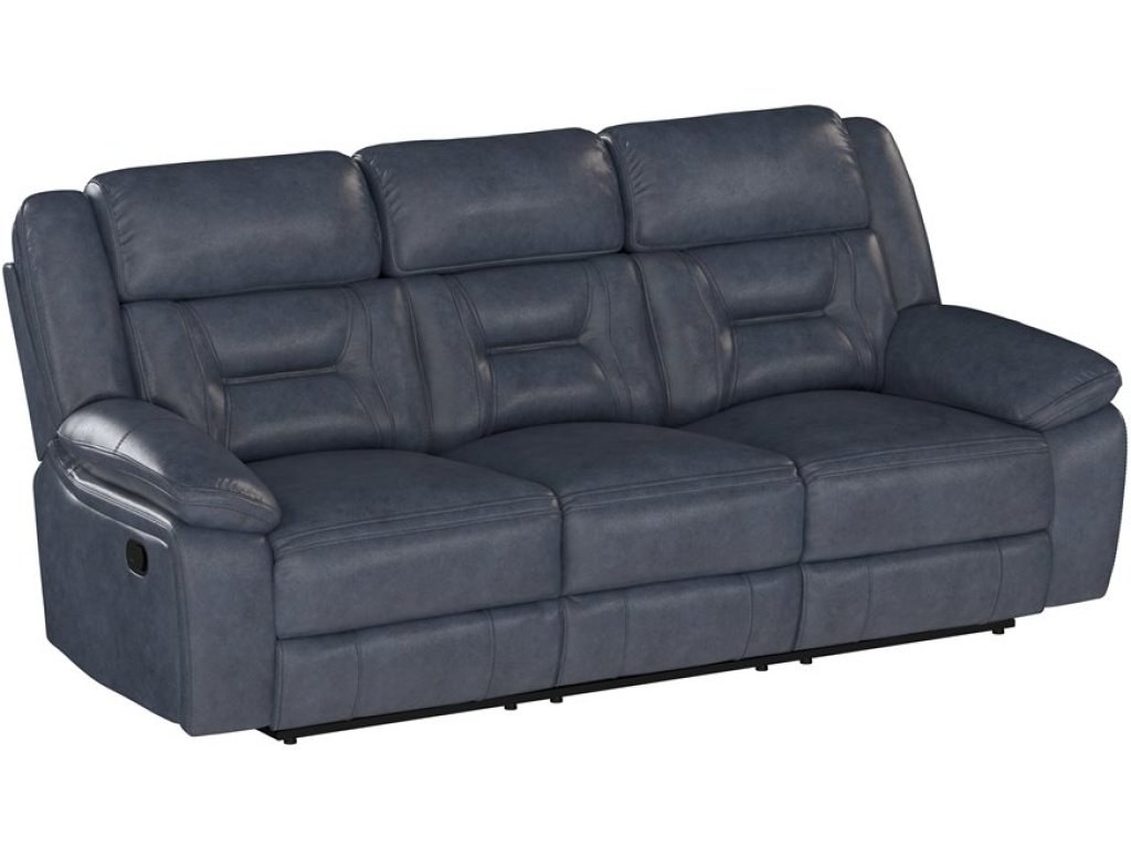 Manual Sofa - Blue Leather