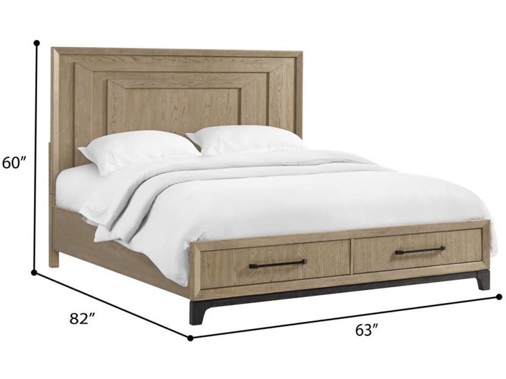 Complete Queen Panel Storage Bed - Caramel