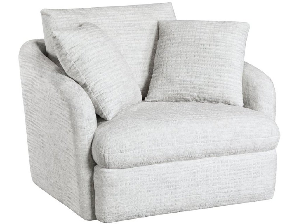 Swivel Chair W /  2 Pillows - White Fur