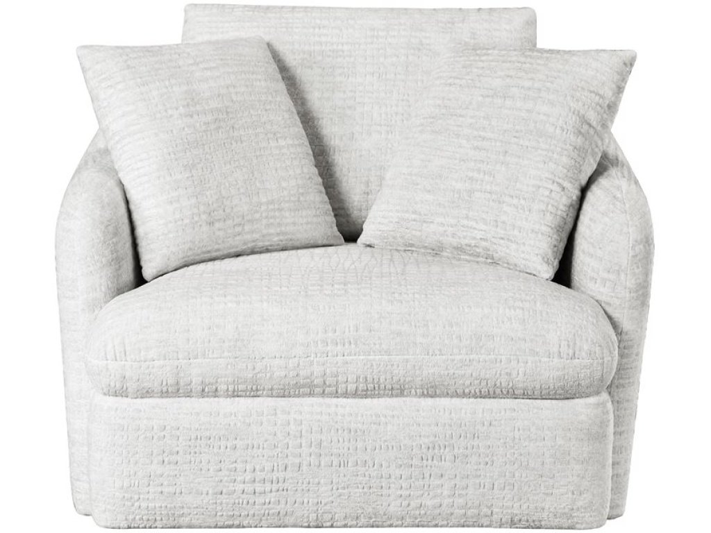 Swivel Chair W /  2 Pillows - White Fur