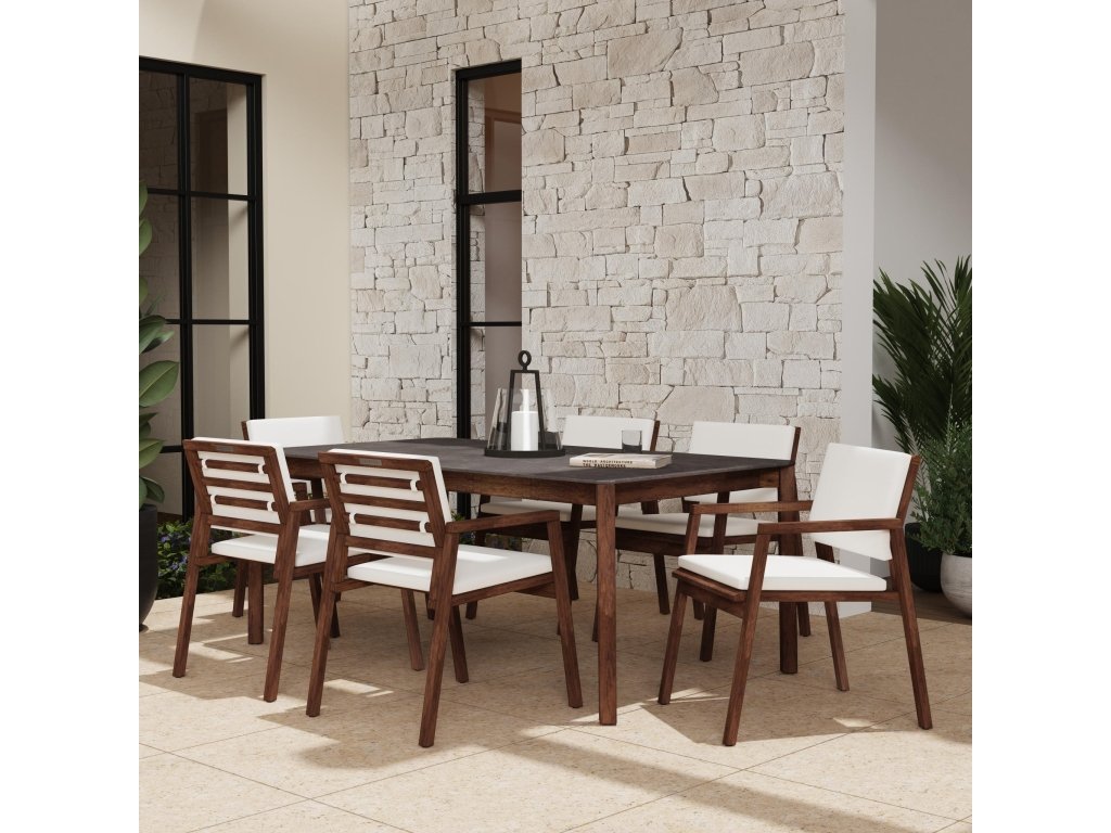 Nova Canvas Natural 7-Piece Dining Set