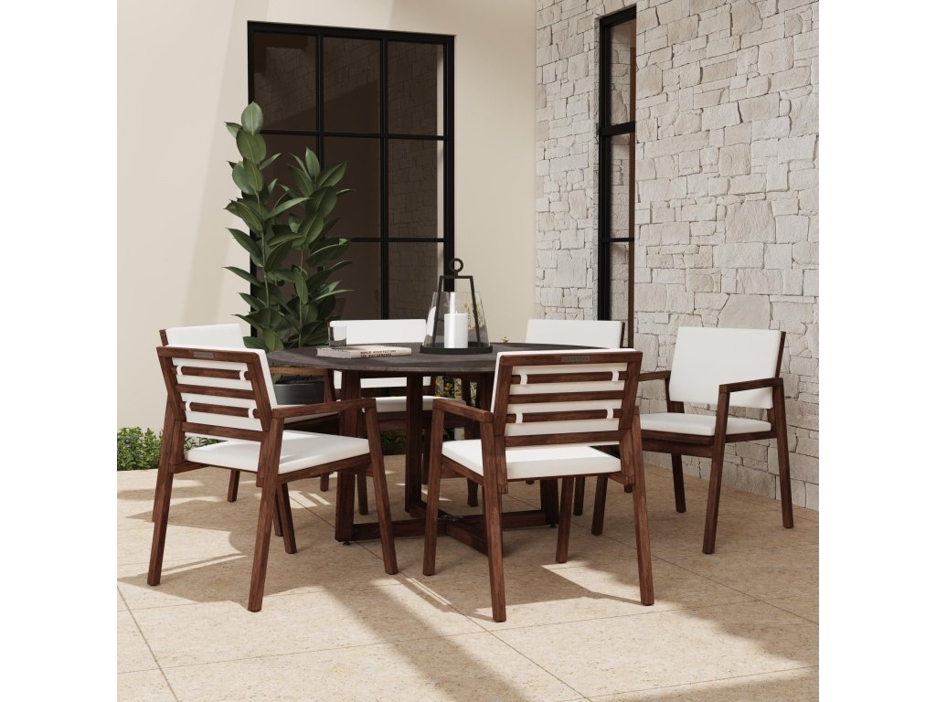 Nova Canvas Natural 7-Piece Dining Set