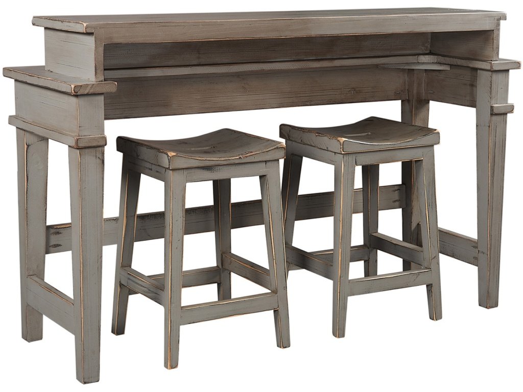 Console Bar Table W/ Two Stools