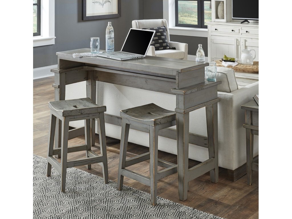 Console Bar Table W/ Two Stools