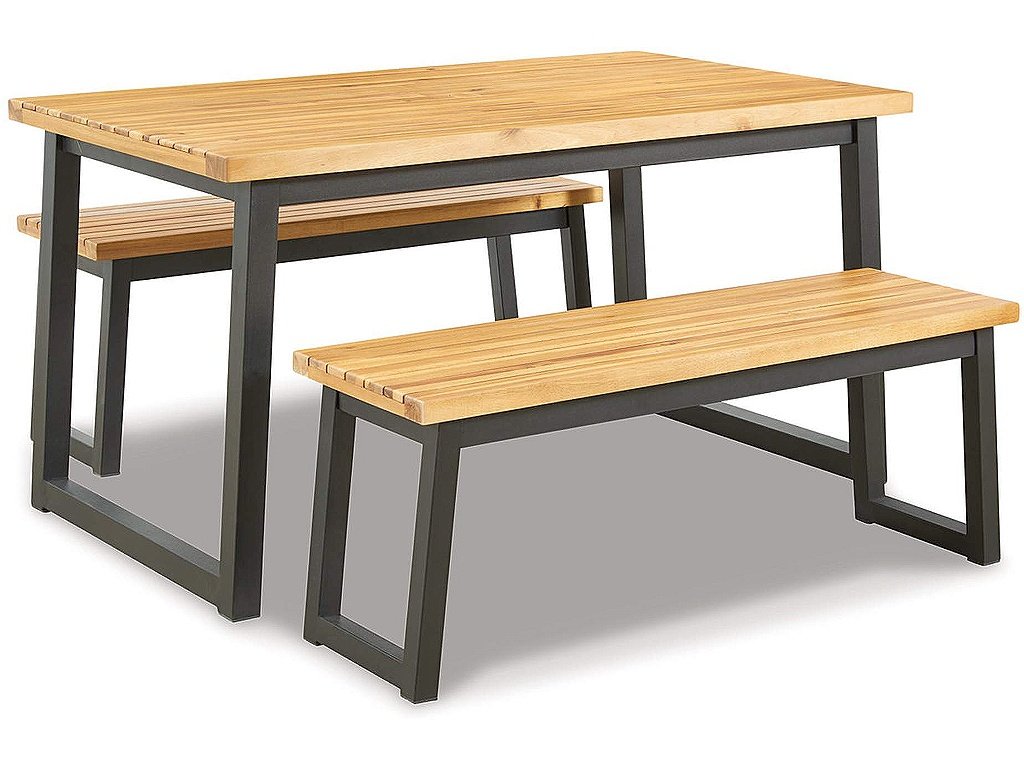 Town Wood Outdoor Dining Table Set (Set of 3)