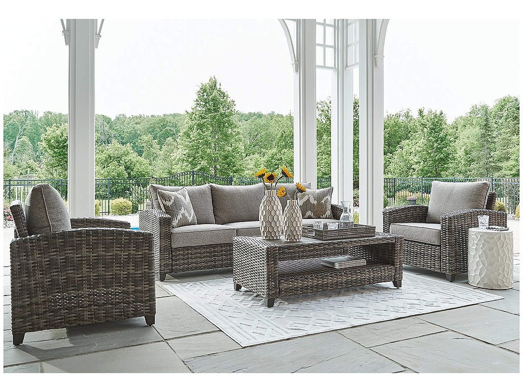 Oasis Court Outdoor Sofa/Chairs/Table Set (Set of 4)