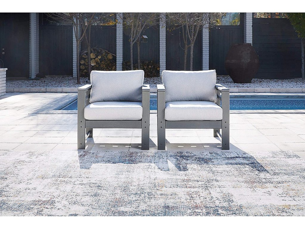 Amora Outdoor Lounge Chair with Cushion (Set of 2)