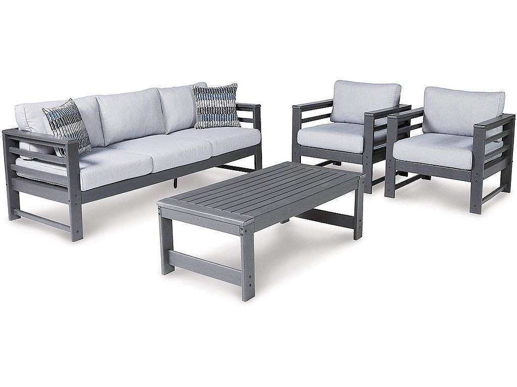 Amora Outdoor Sofa, 2 Lounge Chairs and Coffee Table