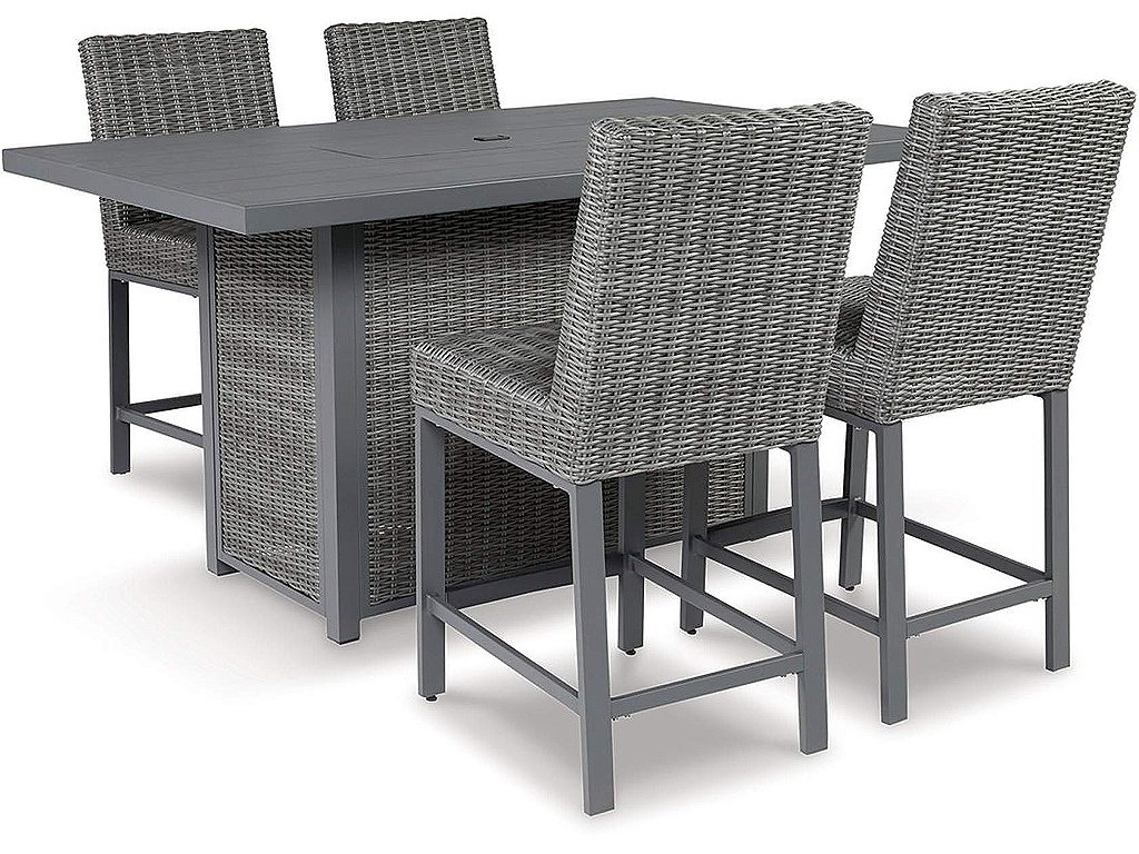 Palazzo Outdoor Counter Height Dining Table with 4 Barstools