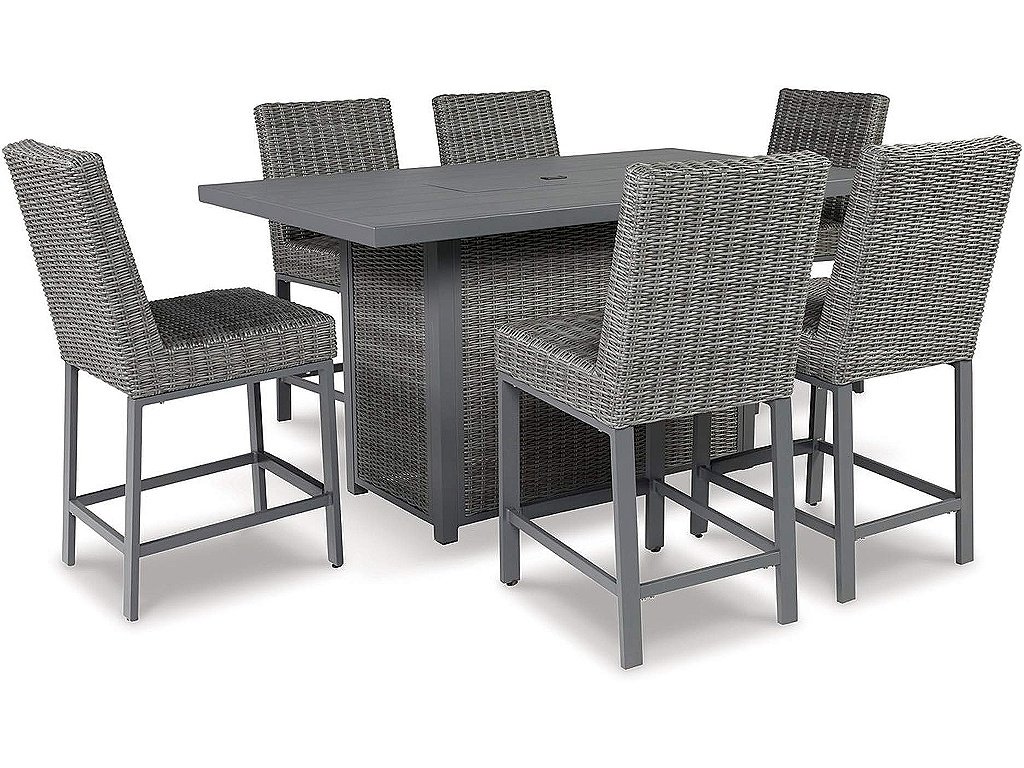 Palazzo Outdoor Counter Height Dining Table with 6 Barstools