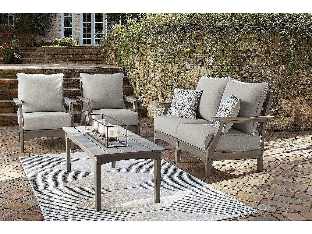 Visola Outdoor Loveseat, 2 Lounge Chairs and Coffee Table