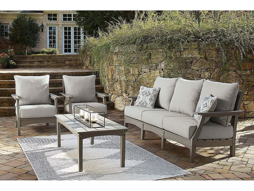 Visola Outdoor Sofa, 2 Lounge Chairs and Coffee Table