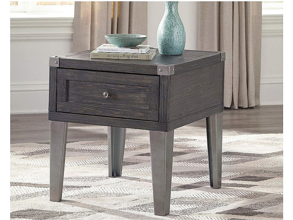 Todoe End Table with USB Ports & Outlets