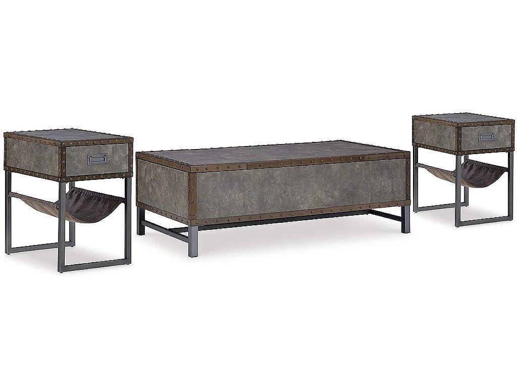 Derrylin Lift-top Coffee Table and 2 Chairside End Tables