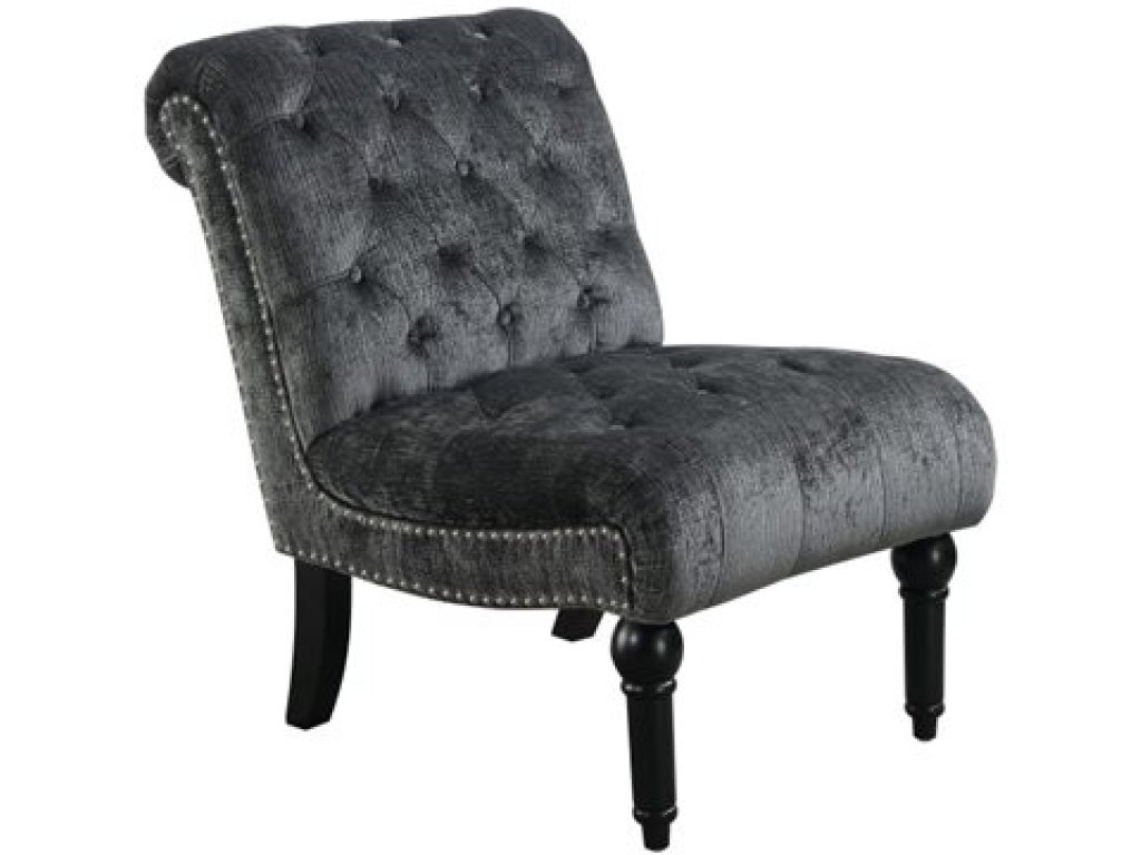 Armless Accent Chair-Dark Grey