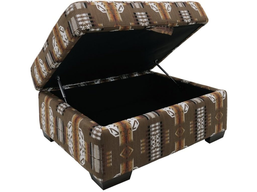 Storage Ottoman - Brown Pattern