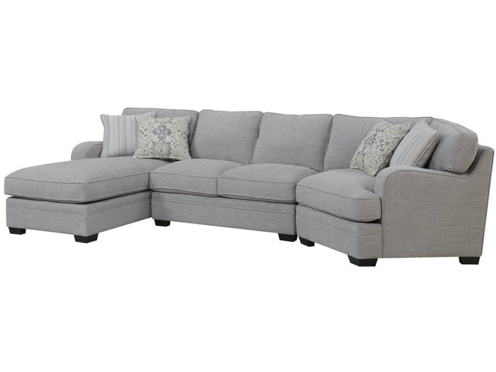 Analiese-3Pc Sectional W / 4 Pillows-Grey